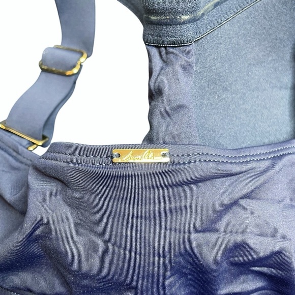 Anne Cole Signature Plus Size Live in Color Twist Bandeaukini Top Navy 22W New - Picture 6 of 6